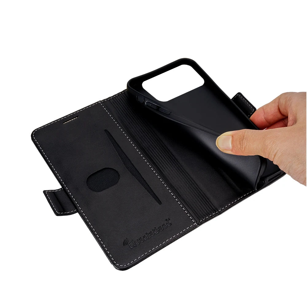 QuantaCase for iPhone 17 Pro Max in Black — flexible inner cradle