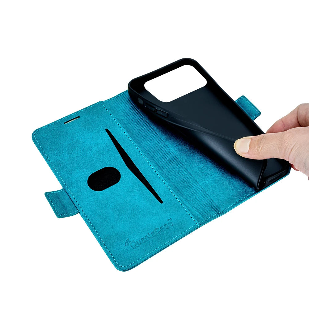 QuantaCase for iPhone 17 Pro Max in Blue — flexible inner cradle