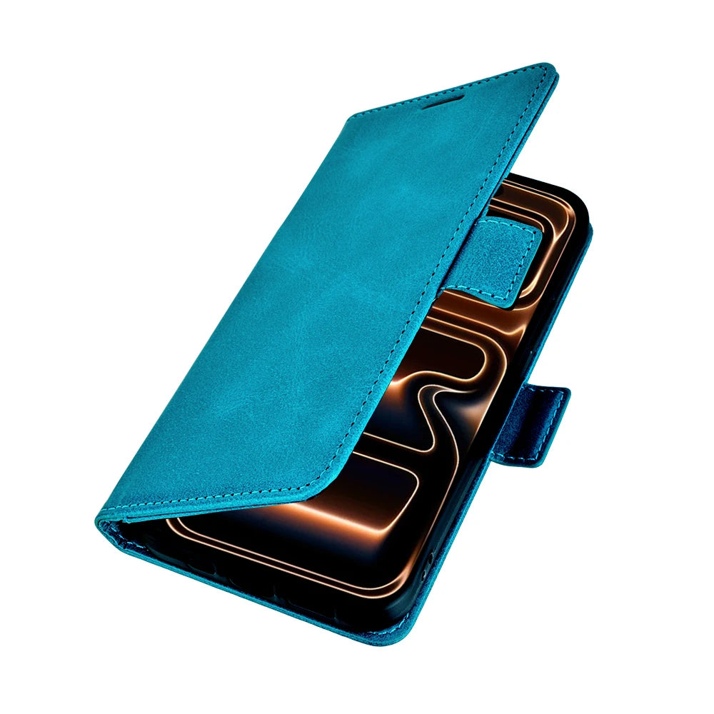 QuantaCase for iPhone 17 Pro Max in Blue — partly closed