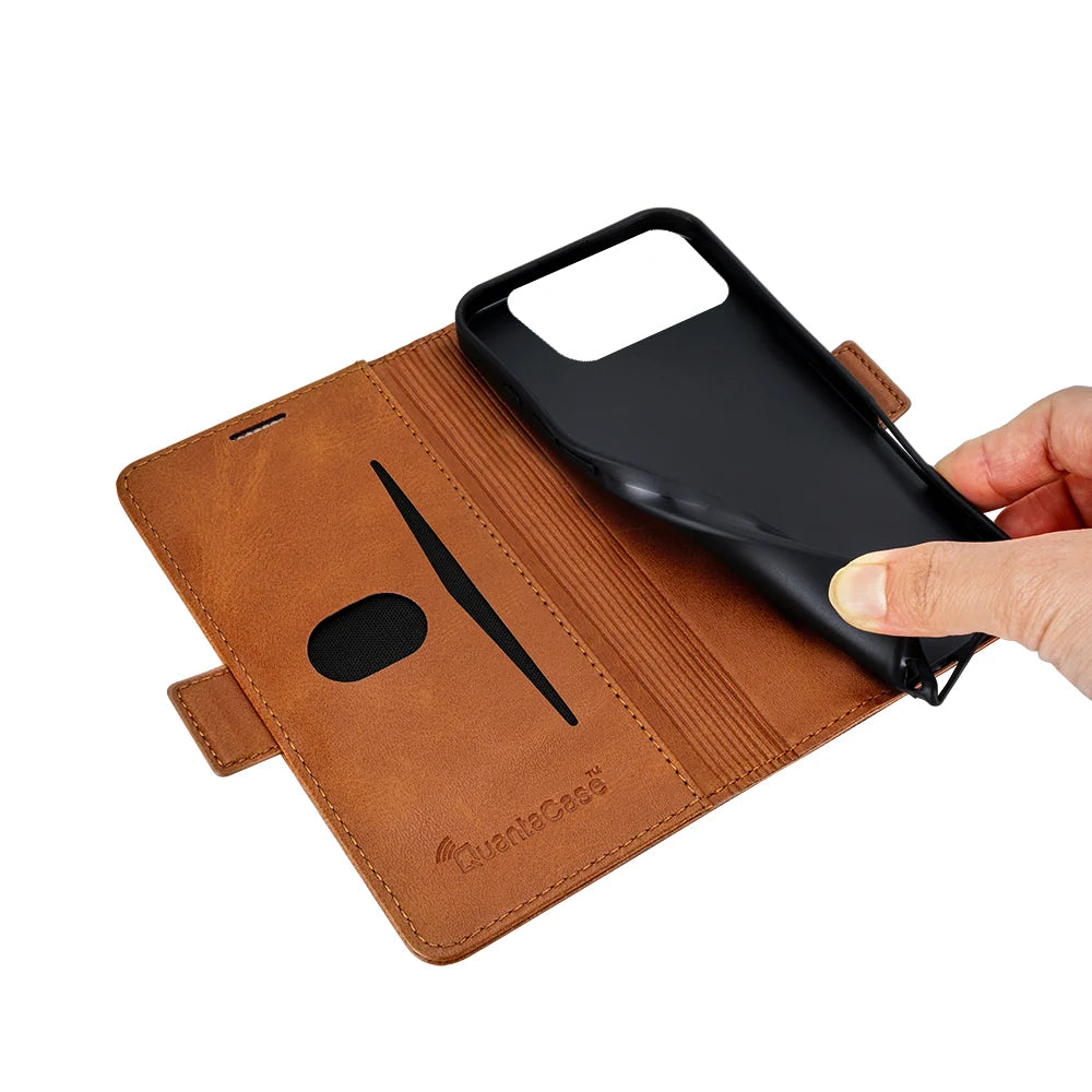 QuantaCase for iPhone 17 Pro Max in Brown — flexible inner cradle