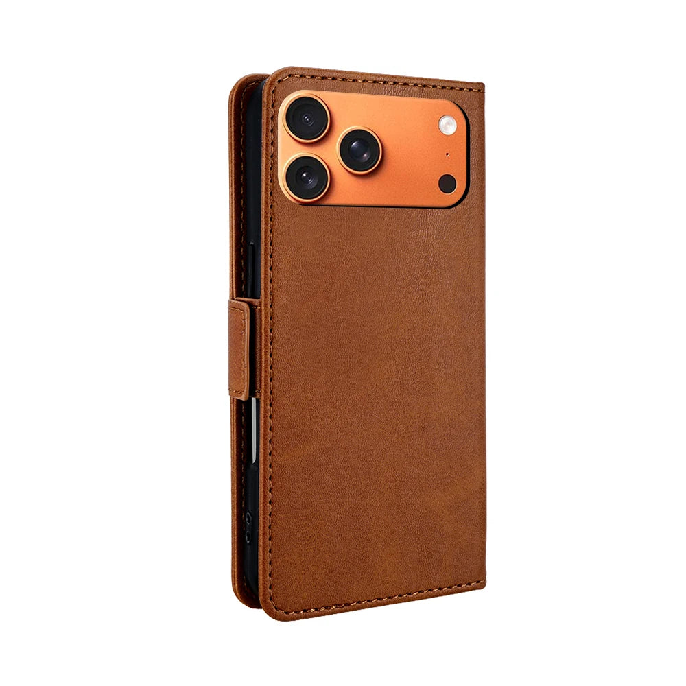 QuantaCase for iPhone 17 Pro Max in Brown — rear camera view