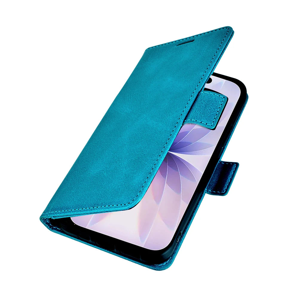 QuantaCase for iPhone 17 in Turquoise — partly closed